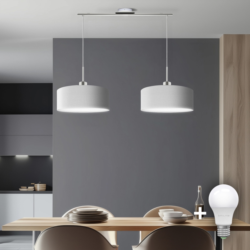Eglo - LED  Luster na sajli TUNJA 2xE27/60W/230V bijela