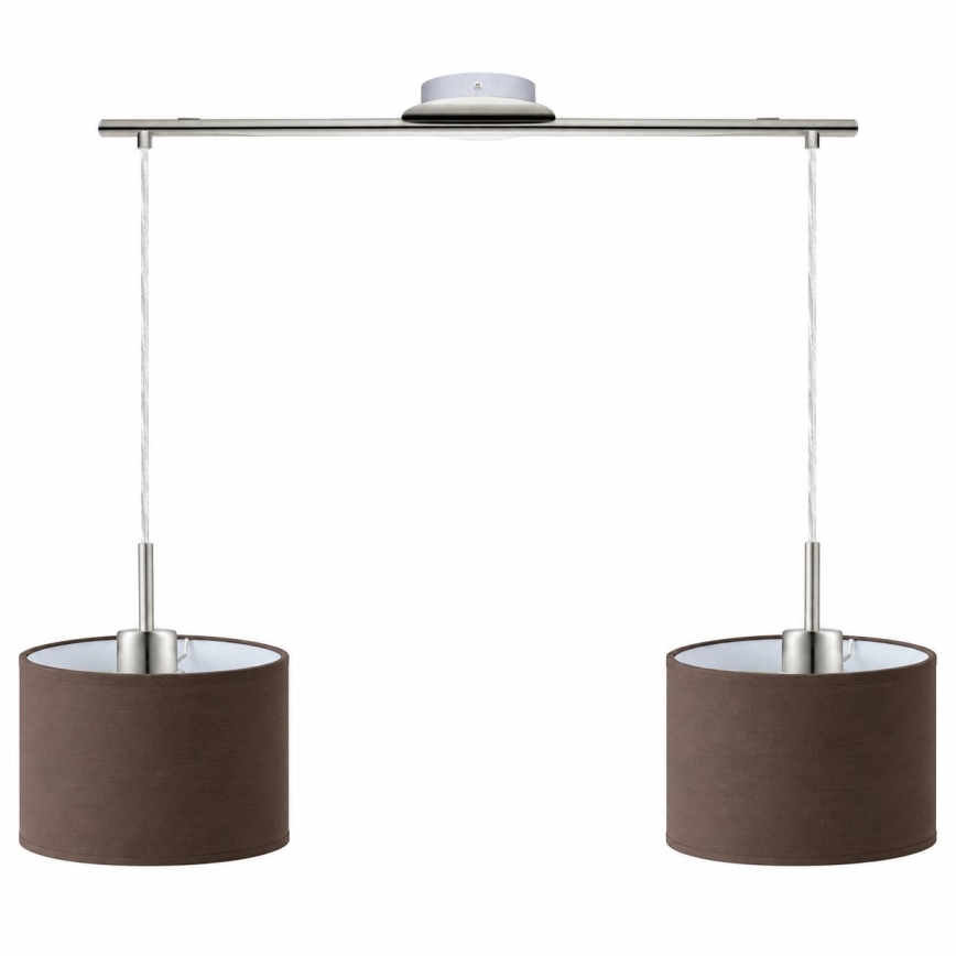 Eglo - LED luster na sajli TUNJA 2xE27/60W/230V matni krom/smeđa