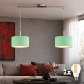 Eglo - LED luster na sajli TUNJA 2xE27/60W/230V matni krom/zelena