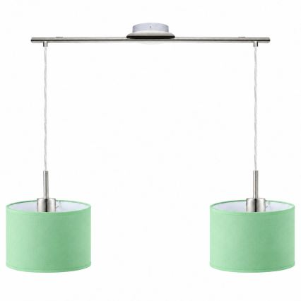Eglo - LED luster na sajli TUNJA 2xE27/60W/230V matni krom/zelena
