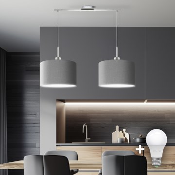 Eglo - LED  Luster na sajli TUNJA 2xE27/60W/230V siva