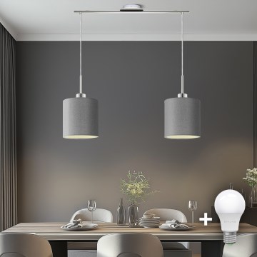 Eglo - LED  Luster na sajli TUNJA 2xE27/60W/230V siva