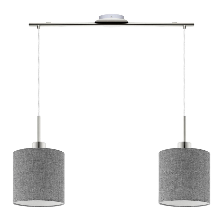 Eglo - LED  Luster na sajli TUNJA 2xE27/60W/230V siva