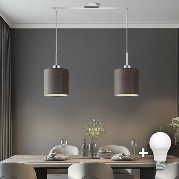Eglo - LED  Luster na sajli TUNJA 2xE27/60W/230V smeđa
