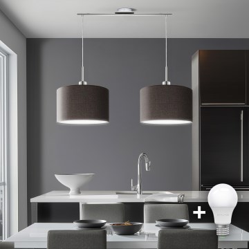 Eglo - LED  Luster na sajli TUNJA 2xE27/60W/230V smeđa