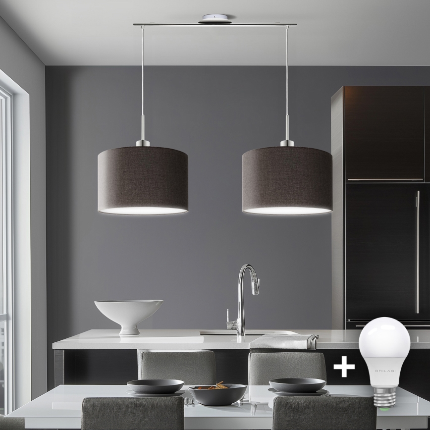 Eglo - LED  Luster na sajli TUNJA 2xE27/60W/230V smeđa