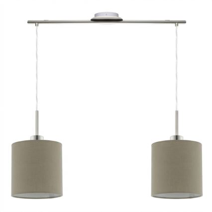 Eglo - LED luster na sajli TUNJA 2xE27/60W/230V taupe