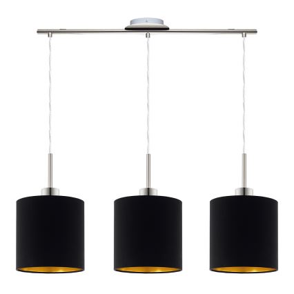 Eglo - LED  Luster na sajli TUNJA 3xE27/60W/230V crna