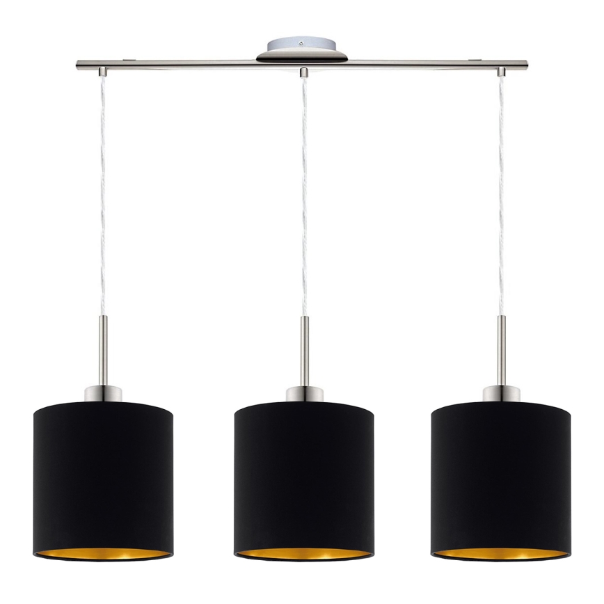 Eglo - LED  Luster na sajli TUNJA 3xE27/60W/230V crna