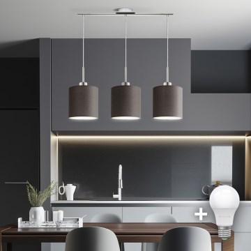 Eglo - LED  Luster na sajli TUNJA 3xE27/60W/230V smeđa