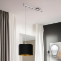 Eglo - LED Luster na užetu CALCENA 1xE27/60W/230V krom/crna