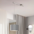 Eglo - LED Luster na užetu CALCENA 1xE27/60W/230V krom/siva