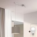 Eglo - LED Luster na užetu CALCENA 1xE27/60W/230V krom/taupe