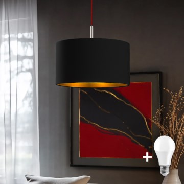 Eglo - LED Luster na užetu TUNJA 1xE27/60W/230V crna