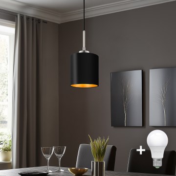 Eglo - LED Luster na užetu TUNJA 1xE27/60W/230V crna