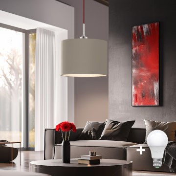 Eglo - LED Luster na užetu TUNJA 1xE27/60W/230V taupe