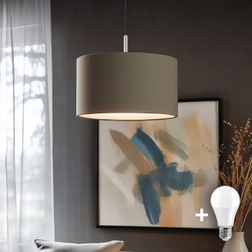 Eglo - LED Luster na užetu TUNJA 1xE27/60W/230V taupe