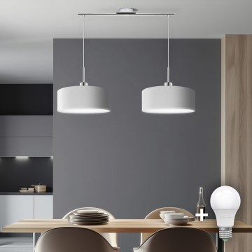 Eglo - LED Luster na užetu TUNJA 2xE27/60W/230V bijela