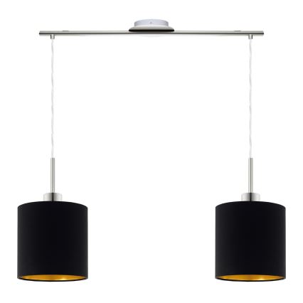 Eglo - LED Luster na užetu TUNJA 2xE27/60W/230V crna