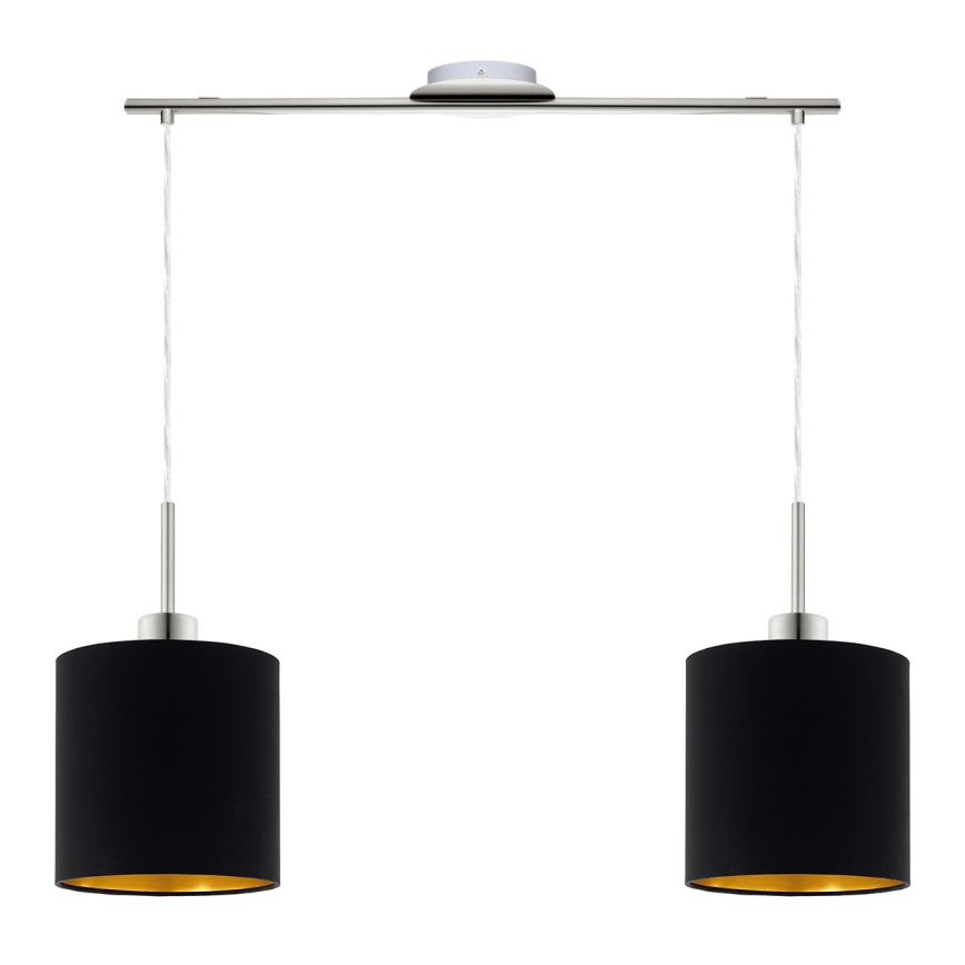 Eglo - LED Luster na užetu TUNJA 2xE27/60W/230V crna