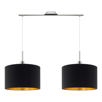 Eglo - LED Luster na užetu TUNJA 2xE27/60W/230V crna