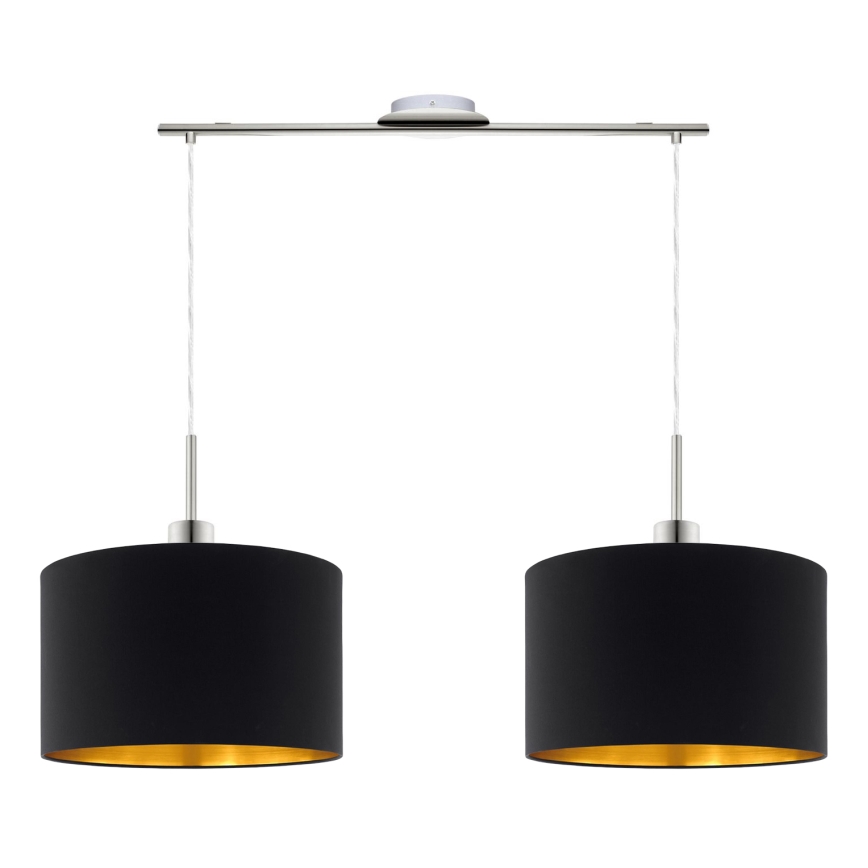 Eglo - LED Luster na užetu TUNJA 2xE27/60W/230V crna