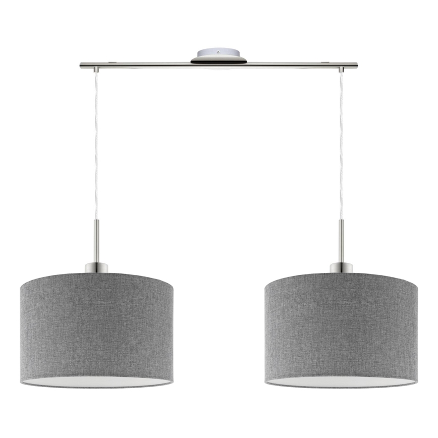Eglo - LED Luster na užetu TUNJA 2xE27/60W/230V siva