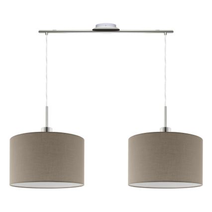 Eglo - LED Luster na užetu TUNJA 2xE27/60W/230V taupe