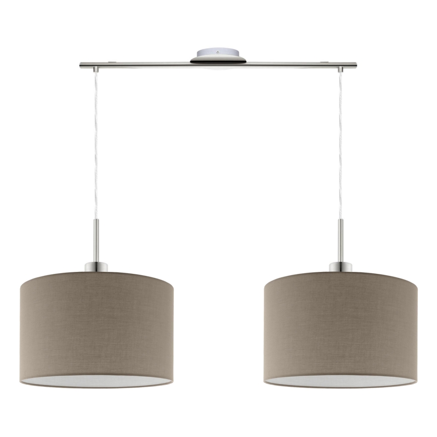 Eglo - LED Luster na užetu TUNJA 2xE27/60W/230V taupe
