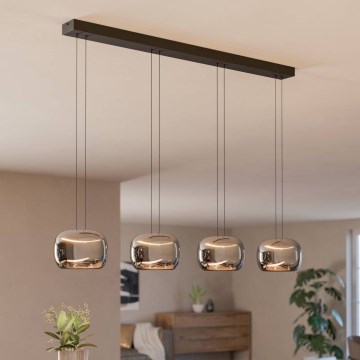 Eglo - LED luster s mogućnošću prigušivanja na sajli 4xLED/5,8W/230V crna/zadimljena