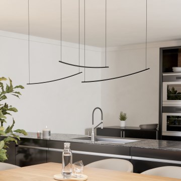 Eglo - LED luster s mogućnošću prigušivanja na sajli LED/22W/230V 2700/4000/6500K crna