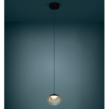 Eglo - LED luster s mogućnošću prigušivanja na sajli LED/5,8W/230V 2200-6500K bež/zadimljena + daljinski upravljač