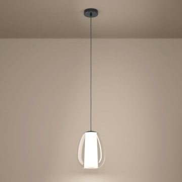Eglo - LED luster s mogućnošću prigušivanja na sajli LED/7W/230V + LED/1,6W 2200-6500K crni krom