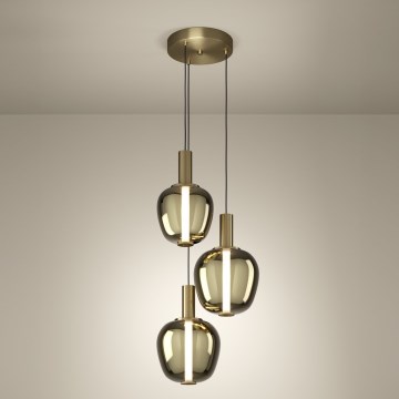 Eglo - LED luster s prigušivanjem LED/5W/230V + 2xLED/6,5W + 3xLED/1,6W zlatna