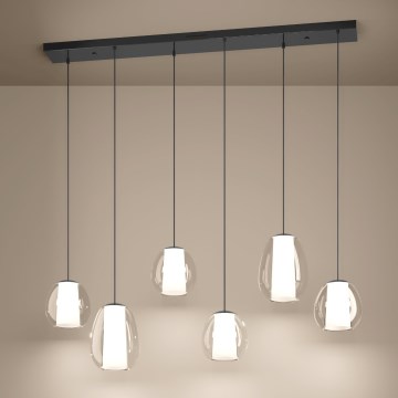 Eglo - LED luster s prigušivanjem na sajli 2xLED/7W/230V + 4xLED/5,5W + 6xLED/1,6W 2200-6500K crni krom