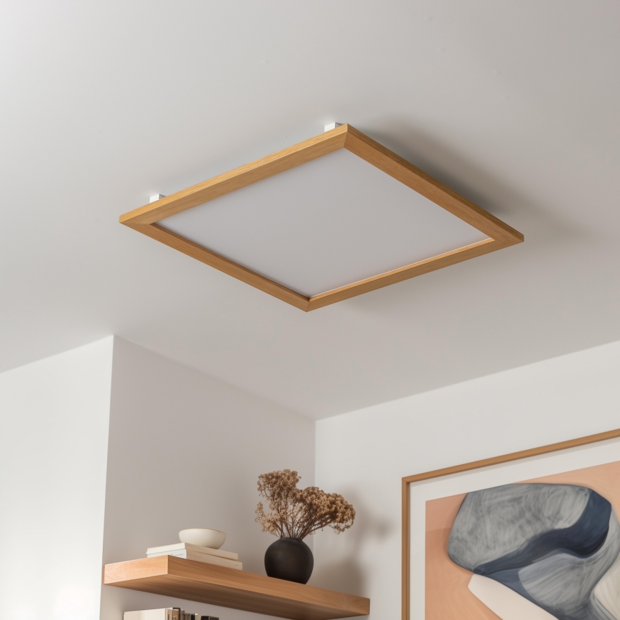 Eglo - LED Nadgradni panel SALOBRENA-RW WOOD LED/34W/230V 2700/4000K 64x64 cm smeđa