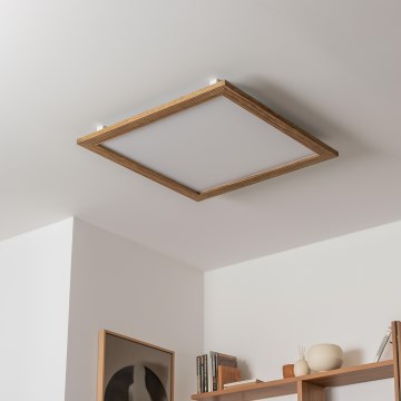 Eglo - LED Nadgradni panel SALOBRENA-RW WOOD LED/34W/230V 2700/4000K 64x64 cm smeđa