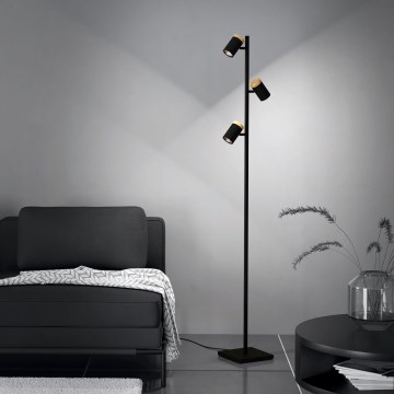 Eglo - LED Podna lampa 3xGU10/4,5W/230V 3000K crna/smeđa