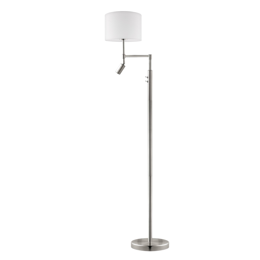 Eglo - LED Podna lampa TUNJA 1xE27/60W/230V + LED/2,1W pr. 30 cm mat krom/bijela