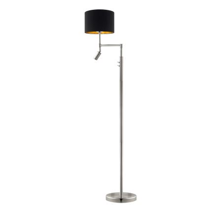 Eglo - LED Podna lampa TUNJA 1xE27/60W/230V + LED/2,1W pr. 30 cm mat krom/crna
