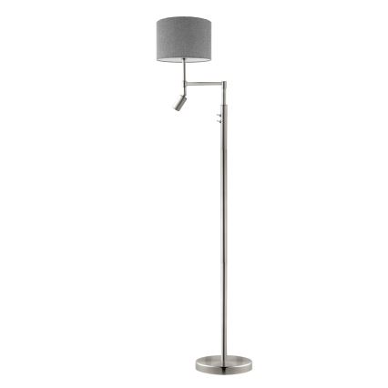 Eglo - LED Podna lampa TUNJA 1xE27/60W/230V + LED/2,1W pr. 30 cm mat krom/siva