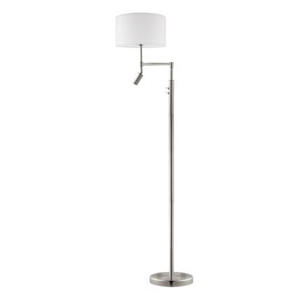 Eglo - LED Podna lampa TUNJA 1xE27/60W/230V + LED/2,1W pr. 38 cm mat krom/bijela