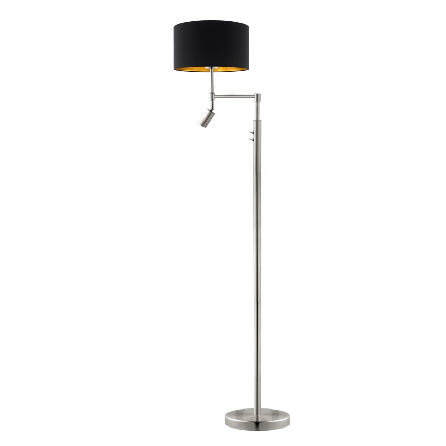 Eglo - LED Podna lampa TUNJA 1xE27/60W/230V + LED/2,1W pr. 38 cm mat krom/crna