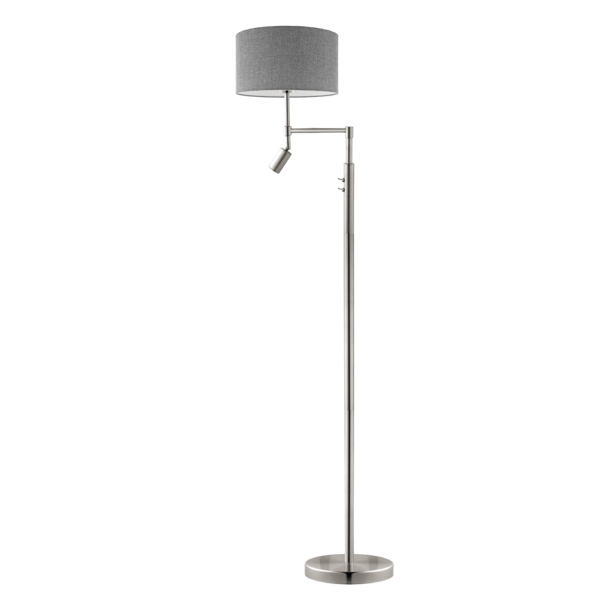 Eglo - LED Podna lampa TUNJA 1xE27/60W/230V + LED/2,1W pr. 38 cm mat krom/siva