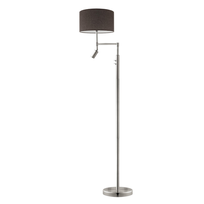 Eglo - LED Podna lampa TUNJA 1xE27/60W/230V + LED/2,1W pr. 38 cm mat krom/smeđa