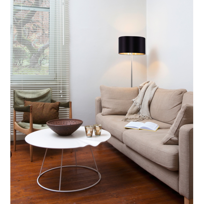 Eglo - LED  Podna lampa TUNJA 1xE27/60W/230V mat krom/crna