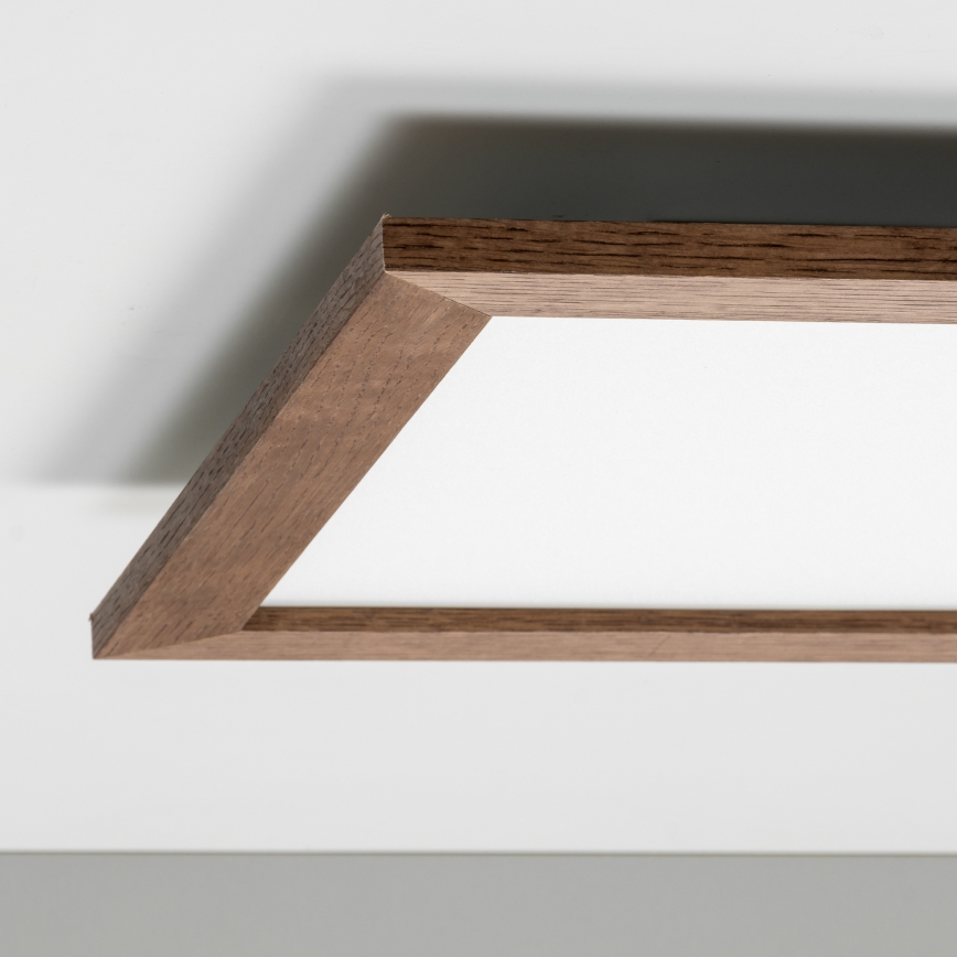 Eglo - LED Prigušivi nadgradni panel POZZALLO WOOD LED/21W/230V 2700-6500K 49,5x49,5 cm tamno smeđa + daljinski upravljač