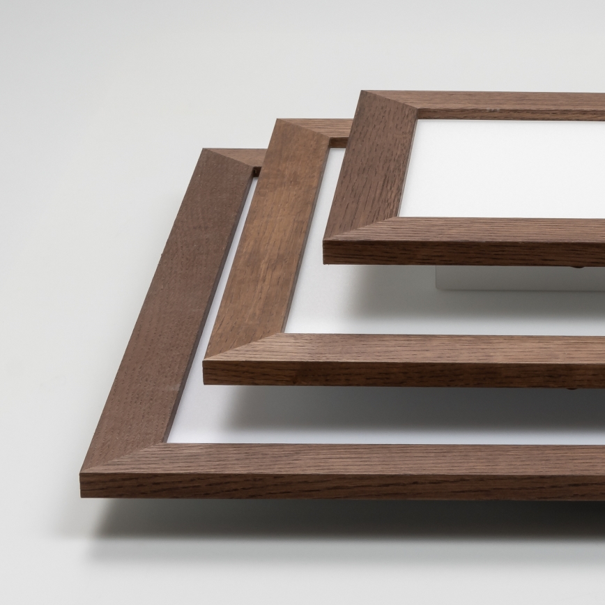 Eglo - LED Prigušivi nadgradni panel POZZALLO WOOD LED/21W/230V 2700-6500K 49,5x49,5 cm tamno smeđa + daljinski upravljač