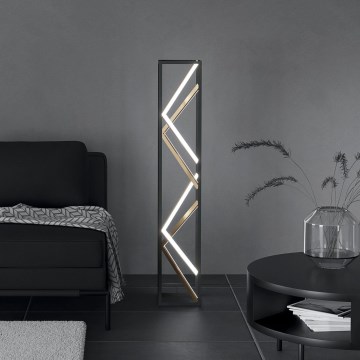 Eglo - LED Prigušiva podna lampa LED/23W/230V 2700-6500K crna/zlatna + daljinski upravljač