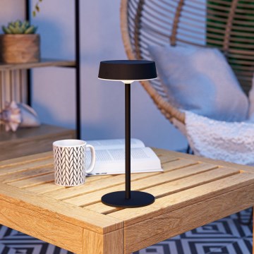 Eglo - LED prigušiva solarna punjiva dodirna stolna lampa LED/3W/5V 3000-6000K 1800 mAh IP44 crna